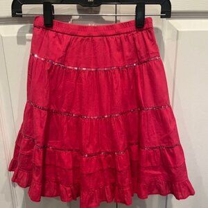 Adorable Old Navy Pink Red Girls Skirt with Sequin Design